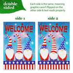 Load image into Gallery viewer, Combo Pack: Garden Flag Stand Black 36 in x 16 in &amp; Garden Flag Patriotic Decoration Welcome 3 Gnomes 12x18 DoubleSided Blockout Fabric