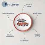 Load image into Gallery viewer, 8 Inch Terracotta Winter Plates Set of 2 Ceramic Wall Hanging Clay Decorative Plates for Winter Decorations Round Wall Decor for Living Room &amp; Kitchen