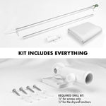 Load image into Gallery viewer, G128 Combo Pack: 5 Ft Tangle Free Aluminum Spinning Flagpole (Silver) &amp; Solid White Color Flag 2.5x4 Ft, LiteWeave Pro Series Printed 150D Polyester  Pole with Flag Included
