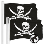 Load image into Gallery viewer, G128 2 Pack: Pirate Jolly Roger Swords Flag  2x3 Ft  ToughWeave Series Embroidered 300D Polyester  Novelty Flag, Embroidered Design, Indoor/Outdoor, Brass Grommets