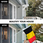 Load image into Gallery viewer, G128 Combo Pack: 6 Feet Tangle Free Spinning Flagpole (White) Belgium Belgian Flag 3x5 ft Printed 150D Brass Grommets (Flag Included) Aluminum Flag Pole