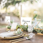 Load image into Gallery viewer, 10 Pack Silver Reserved Table Signs for Wedding Party Restaurant Reserved Signs for Wedding Double Sided Reserved Table Signs Silver Reserved Signs for Tables Silver Tent Reservation Cards