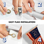 Load image into Gallery viewer, G128 Combo Pack: 6 Ft Tangle Free Aluminum Spinning Flagpole (Silver) &amp; Bennington 76 TeaStained Flag 3x5 Ft, LiteWeave Pro Series Printed 300D Polyester  Pole with Flag Included