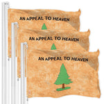 Load image into Gallery viewer, G128 3 Pack: An Appeal to Heaven TeaStained Flag  3x5 Ft  LiteWeave Pro Series Printed 300D Polyester  Historical Flag, Vibrant Colors, Brass Grommets, Thicker and More Durable Than 100D 75D Poly