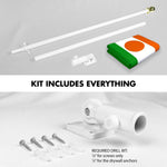 Load image into Gallery viewer, G128 Combo Pack: 6 Ft Tangle Free Aluminum Spinning Flagpole (White) &amp; Niger Nigerien Flag  3x5 Ft LiteWeave Pro Series Printed 150D Polyester  Pole with Flag Included