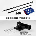 Load image into Gallery viewer, G128  6 Feet Tangle Free Spinning Flagpole (Black) USA Double Sided Brass Grommets Embroidered 3x5 ft (Flag Included) Aluminum Flag Pole