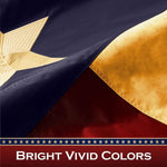 Load image into Gallery viewer, G128 10 Pack: Texas TeaStained Flag  2x3 Ft  ToughWeave Pro Series Pole Sleeve Embroidered 420D Polyester  Embroidered Design, Indoor/Outdoor, High Quality, NO Flagpole Included