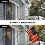 Load image into Gallery viewer, G128 Combo Pack: 6 Ft Tangle Free Aluminum Spinning Flagpole (Black) &amp; Betsy Ross 1776 TeaStained Flag 3x5 Ft, LiteWeave Pro Series Printed 300D Polyester  Pole with Flag Included