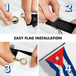 Load image into Gallery viewer, G128 Combo Pack: 6 Feet Tangle Free Spinning Flagpole (Black) Cuba Cuban Flag 3x5 ft Printed 150D Brass Grommets (Flag Included) Aluminum Flag Pole