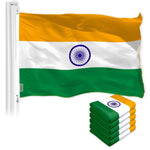 Load image into Gallery viewer, G128 5 Pack: India (Indian) Flag  3x5 feet  Printed 150D Indoor/Outdoor, Vibrant Colors, Brass Grommets, Quality Polyester, Much Thicker More Durable Than 100D 75D Polyester