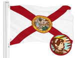 Load image into Gallery viewer, G128 Combo Pack: American USA Flag 4x6 Ft &amp; Florida FL State Flag 4x6 Ft  Both ToughWeave Series Embroidered 210D Polyester, Embroidered Design, Indoor/Outdoor, Vibrant Colors, Brass Grommets