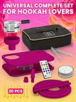 Load image into Gallery viewer, Purple Hookah Set With Everything Premium Small Hookah Set For Travel With Case