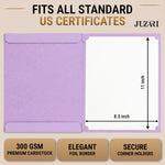 Load image into Gallery viewer, 30 Pack Premium Purple Certificate Holders 8.5 x 11   Heavyweight 300gsm Cardstock Diploma Holder &amp; Certificate Folder   Award Certificate Folders for Graduation with Gold Foil   Diploma Cover 8.5x11