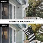 Load image into Gallery viewer, G128 Combo Pack: Flag Pole 6 FT White Tangle Free &amp; USA America Black and White Flag 3x5 FT Brass Grommets Printed Polyester (Flag Included) Aluminum Flag Pole
