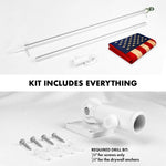 Load image into Gallery viewer, G128 Combo Pack: 6 Ft Tangle Free Aluminum Spinning Flagpole (Silver) &amp; USA TeaStained Flag 3x5 Ft, ToughWeave Pro Series Embroidered 420D Polyester  Pole with Flag Included