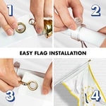 Load image into Gallery viewer, G128  6 Feet Tangle Free Spinning Flagpole (White) Rhode Island Flag Brass Grommets Embroidered 3x5 ft (Flag Included) Aluminum Flag Pole