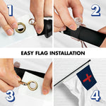 Load image into Gallery viewer, G128 Combo Pack: 6 Ft Tangle Free Aluminum Spinning Flagpole (Black) &amp; Christian Flag 3x5 Ft, LiteWeave Pro Series Printed 150D Polyester, 4 Corner Brass Grommets  Pole with Flag Included