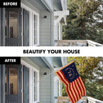 Load image into Gallery viewer, G128 Combo Pack: 6 Ft Tangle Free Aluminum Spinning Flagpole (Silver) &amp; Bennington 76 TeaStained Flag 3x5 Ft, LiteWeave Pro Series Printed 300D Polyester  Pole with Flag Included