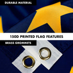 Load image into Gallery viewer, G128 Combo Pack: 6 Feet Tangle Free Spinning Flagpole (White) Alaska AK State Flag 3x5 ft Printed 150D Brass Grommets (Flag Included) Aluminum Flag Pole