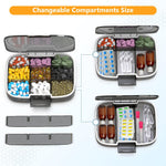 Load image into Gallery viewer, Extra Large Pill Organizer Medicine Case Black Pill Box Adjustable Compartment