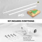 Load image into Gallery viewer, G128 Combo Pack: 6 Ft Tangle Free Aluminum Spinning Flagpole (White) &amp; An Appeal to Heaven TeaStained Flag 3x5 Ft, LiteWeave Pro Series Printed 300D Polyester  Pole with Flag Included