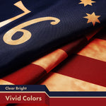 Load image into Gallery viewer, G128 Combo Pack: American USA TeaStained Flag 3x5 Ft &amp; Bennington 76 TeaStained Flag 3x5 Ft  Both LiteWeave Pro Series Printed 300D Polyester, Brass Grommets
