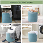 Load image into Gallery viewer, Large Recycled Cotton Rope Basket Blanket Storage Basket Pillows Toys Towels Laundry and Living Room Organization 15.8x13.8 Inches Eco friendly &amp; Decorative Basket Blue