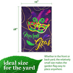 Load image into Gallery viewer, G128 Garden Flag Mardi Gras Masquerade Mask 12x18 Blockout Fabric