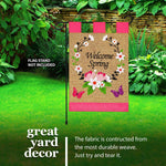 Load image into Gallery viewer, G128 Garden Flag Spring Decoration Welcome Spring Flower Wreath and Butterflies 12x18 Burlap Fabric
