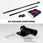 Load image into Gallery viewer, G128 Combo Pack: 6 Ft Tangle Free Aluminum Spinning Flagpole (Black) &amp; Christian Flag 3x5 Ft, LiteWeave Pro Series Printed 150D Polyester, 4 Corner Brass Grommets  Pole with Flag Included