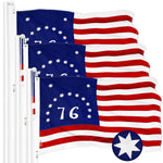 Load image into Gallery viewer, G128 3 Pack: Bennington 76 Flag  3x5 Ft  ToughWeave Series Embroidered 300D Polyester  Historical Flag, Embroidered Design, Indoor/Outdoor, Brass Grommets