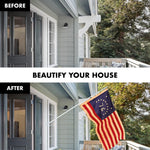 Load image into Gallery viewer, G128 Combo Pack: 6 Ft Tangle Free Aluminum Spinning Flagpole (White) &amp; Bennington 76 TeaStained Flag 3x5 Ft, ToughWeave Pro Series Embroidered 420D Polyester  Pole with Flag Included