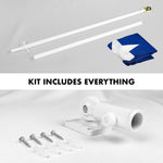 Load image into Gallery viewer, G128  6 Feet Tangle Free Spinning Flagpole (White) Texas Flag Brass Grommets Embroidered 3x5 ft (Flag Included) Aluminum Flag Pole