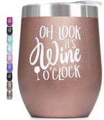 Load image into Gallery viewer, Premium Stainless Steel Wine Tumbler with Lid 12 oz Double Wall Vacuum Insulated