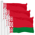 Load image into Gallery viewer, G128 3 Pack: Belarus Belarusian Flag  3x5 Ft  LiteWeave Pro Series Printed 150D Polyester  Country Flag, Vibrant Colors, Brass Grommets, Thicker and More Durable Than 100D 75D Polyester
