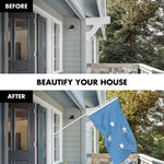 Load image into Gallery viewer, G128 Combo Pack: 6 Ft Tangle Free Aluminum Spinning Flagpole (White) &amp; Micronesia Micronesian Flag  3x5 Ft LiteWeave Pro Series Printed 150D Polyester  Pole with Flag Included