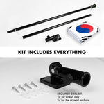 Load image into Gallery viewer, G128 Combo Pack: 6 Feet Tangle Free Spinning Flagpole (Black) South Korea South Korean Flag 3x5 ft Printed 150D Brass Grommets (Flag Included) Aluminum Flag Pole