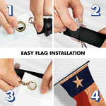 Load image into Gallery viewer, G128 Combo Pack: 6 Ft Tangle Free Aluminum Spinning Flagpole (Black) &amp; Texas TeaStained Flag 3x5 Ft, LiteWeave Pro Series Printed 300D Polyester  Pole with Flag Included