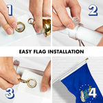 Load image into Gallery viewer, G128  6 Feet Tangle Free Spinning Flagpole (White) US Air Force Double Sided Brass Grommets Embroidered 3x5 ft (Flag Included) Aluminum Flag Pole