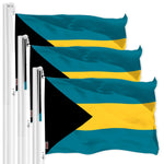 Load image into Gallery viewer, G128 3 Pack: Bahamas Bahamian Flag  3x5 Ft  LiteWeave Pro Series Printed 150D Polyester  Country Flag, Indoor/Outdoor, Vibrant Colors, Brass Grommets, Thicker and More Durable Than 100D 75D Polyester