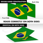 Load image into Gallery viewer, G128 Combo Pack: 6 Ft Tangle Free Aluminum Spinning Flagpole (Silver) &amp; Brazil Brazilian Flag 3x5 Ft, Double ToughWeave Series Double Sided Embroidered 210D Polyester  Pole with Flag Included
