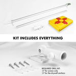 Load image into Gallery viewer, G128 Combo Pack: 6 Feet Tangle Free Spinning Flagpole (Silver) New Mexico NM State Flag 3x5 ft Printed 150D Brass Grommets (Flag Included) Aluminum Flag Pole