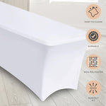 Load image into Gallery viewer, White Stretch Spandex Table Covers 4FT Pack of 2 Fitted Tablecloths 48x30 inch