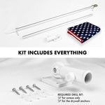 Load image into Gallery viewer, G128 Combo Pack: 6 Feet Tangle Free Spinning Flagpole (Silver) USA American Flag 3x5 ft Printed 150D Brass Grommets (Flag Included) Aluminum Flag Pole