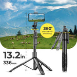 Load image into Gallery viewer, Phone Tripod 62  Selfie Stick for iPhone with Remote and 3W LED Light, Universal Mount, Phone Stand for Recording &amp; Streaming, Tripod for iPhone &amp; Android Phone &amp; Gopro