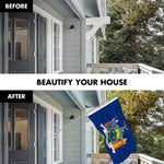 Load image into Gallery viewer, G128 Combo Pack: 6 Ft Tangle Free Aluminum Spinning Flagpole (Silver) &amp; New York NY State Flag 3x5 Ft, LiteWeave Pro Series Printed 300D Polyester  Pole with Flag Included