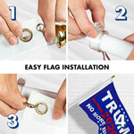 Load image into Gallery viewer, G128 Combo Pack: 6 Feet Tangle Free Spinning Flagpole (White) Trump No More Bullshit Flag 3x5 ft Printed 150D Brass Grommets (Flag Included) Aluminum Flag Pole
