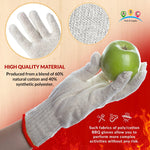 Load image into Gallery viewer, Beige Work Cotton Gloves for Men Women 9.5 Inch Pack of 24 (12 Pairs) String Knit Work Gloves with Red Line Elastic Knit Wrist Washable Cotton Polyester Gardening Gifts