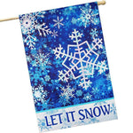 Load image into Gallery viewer, House Flag Let It Snow Snowflakes 28x40 Inch Printed Blockout Polyester Winter Decoration