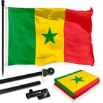 Load image into Gallery viewer, Combo Pack 6 Feet Tangle Free Spinning Flagpole Black Senegal Senegalese Flag